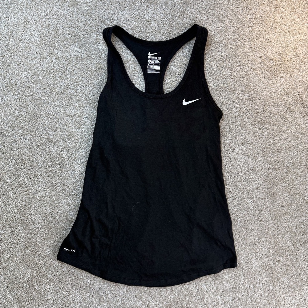 Nike Dri-FIT Tank Top Womens Medium Black Racerback Running Gym Yoga Training